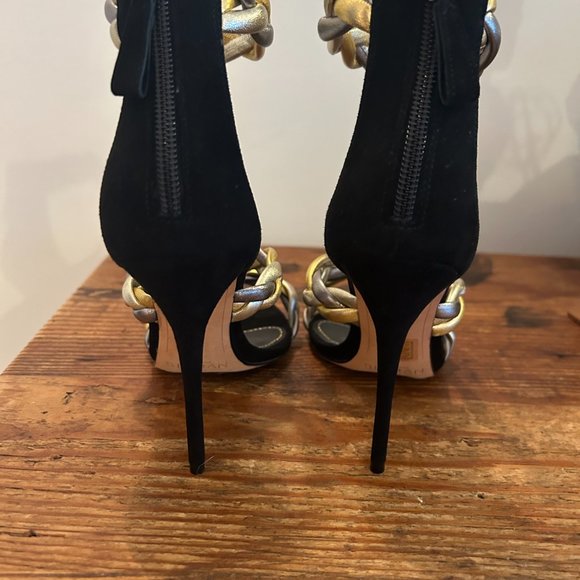 ALEXANDRE BIRMAN SELENA  Metallic Leather Braided Sandals - Picture 3 of 6